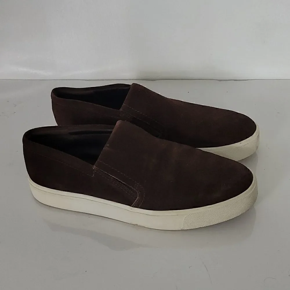 Vince Brown Suede Slip Ons
